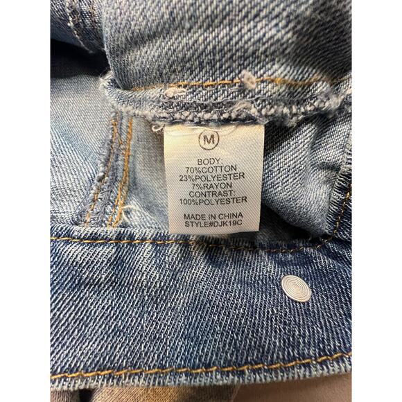 Cisono Denim Collection Jacket Medium Wash NWT Women’s M Removable Hood - Picture 4 of 9